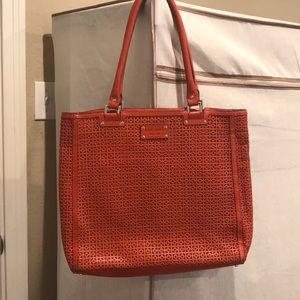 Kate Spade Orange Leather Tote Bag